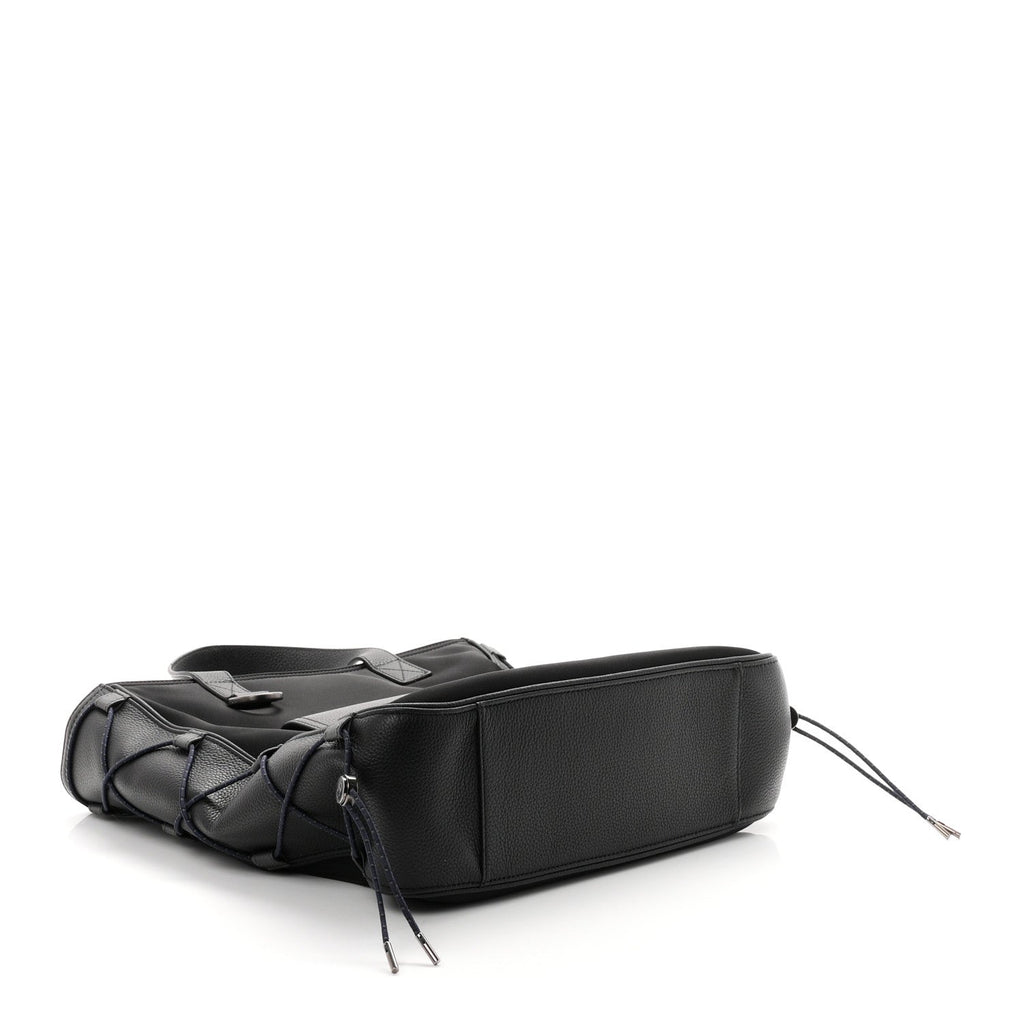 Dior X SACAI Nylon Grained Calfskin Saddle Tote Black
