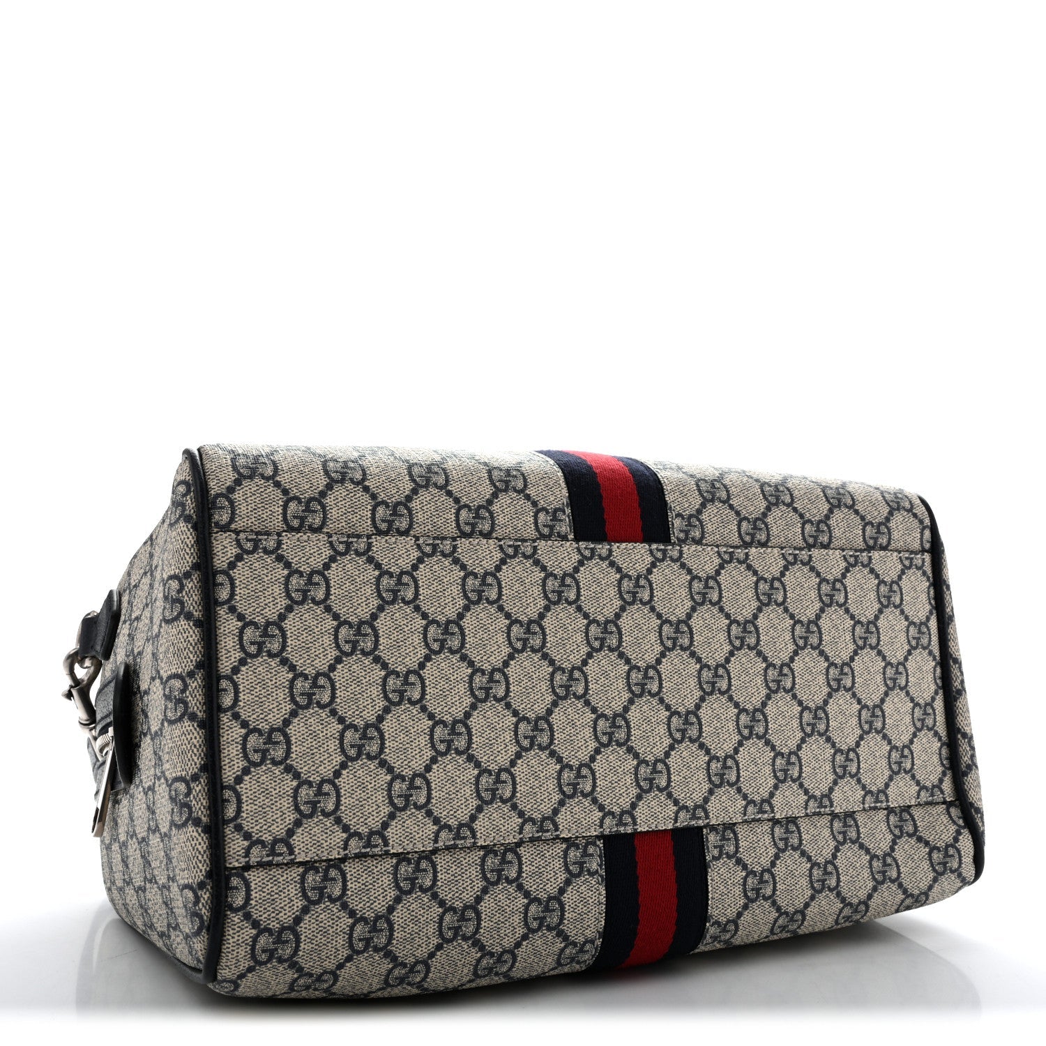 Gucci GG Supreme Monogram Web Medium Ophidia Top Handle Bag Beige Blue