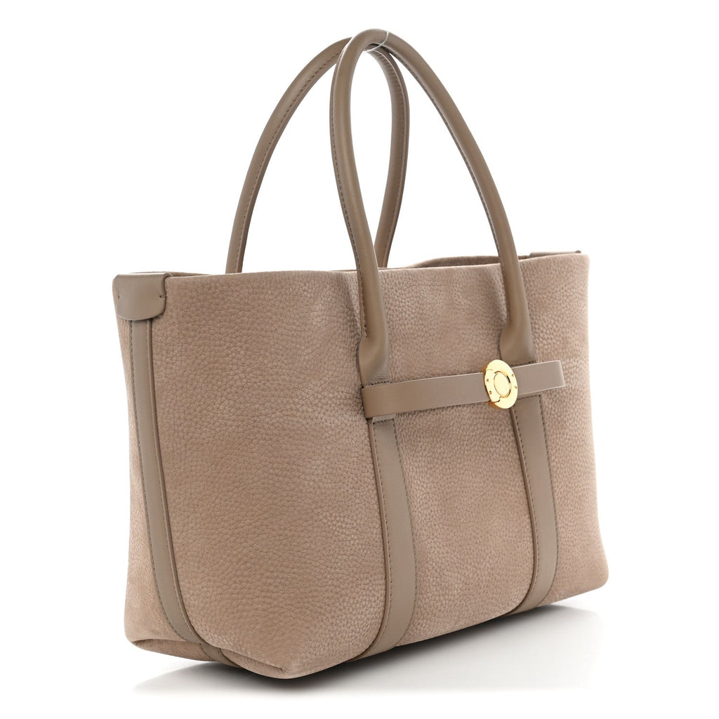 Loro Piana Small Ghiera Shopper Tote Fume Taupe detail view