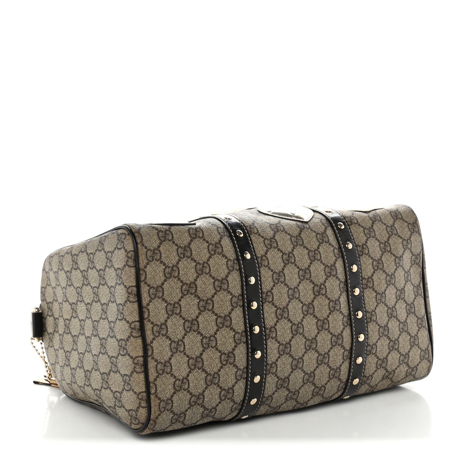 Gucci Monogram Guccissima Hearts Studded Medium Joy Boston Dark Brown