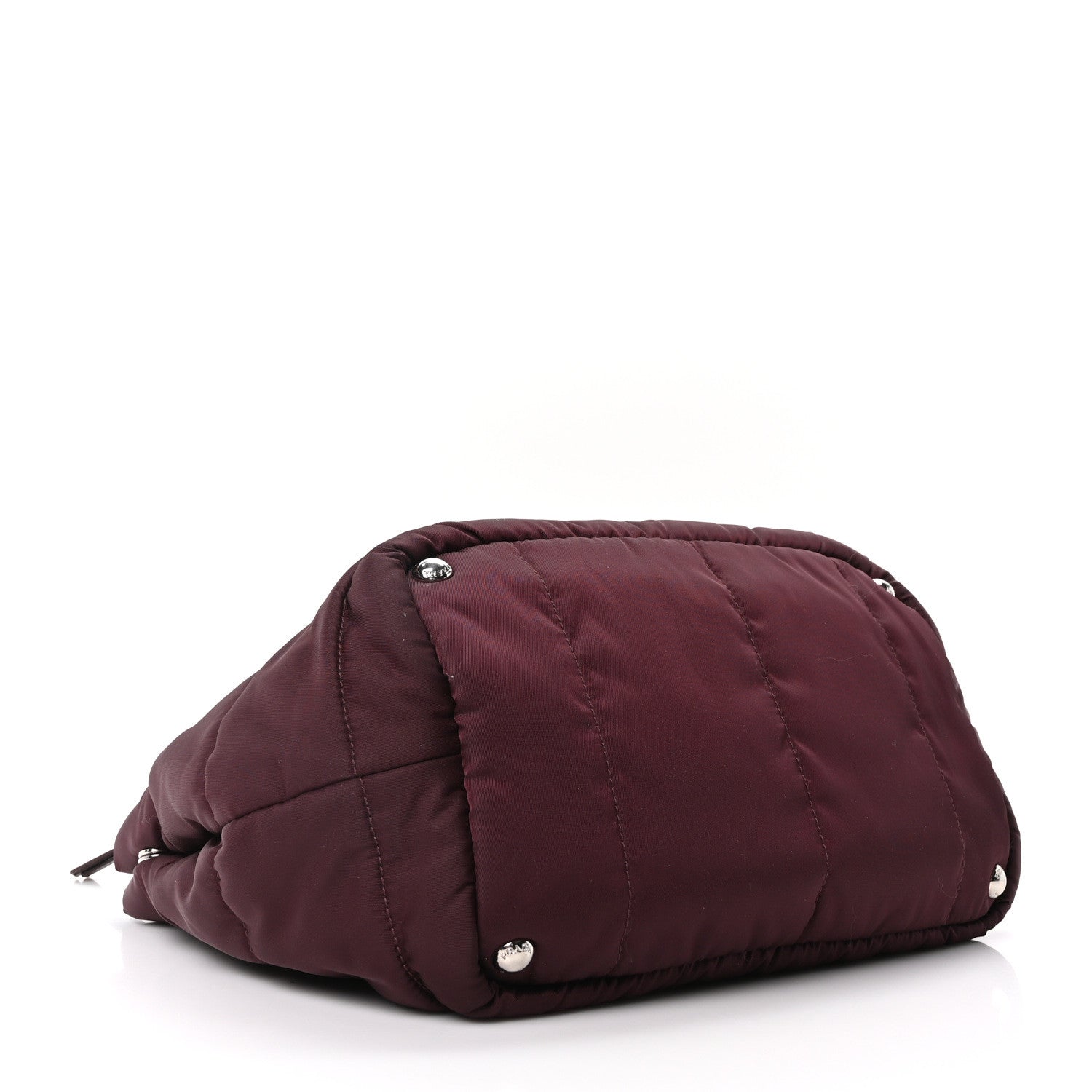 Prada Tessuto Nylon Bomber Tote Bordeaux detail view