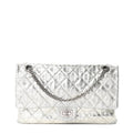 Chanel Metallic Striped Calfskin 2.55 Reissue 226 Flap Silver Silver
