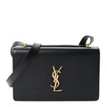 Saint Laurent Calfskin Monogram Small Dylan Shoulder Bag Black