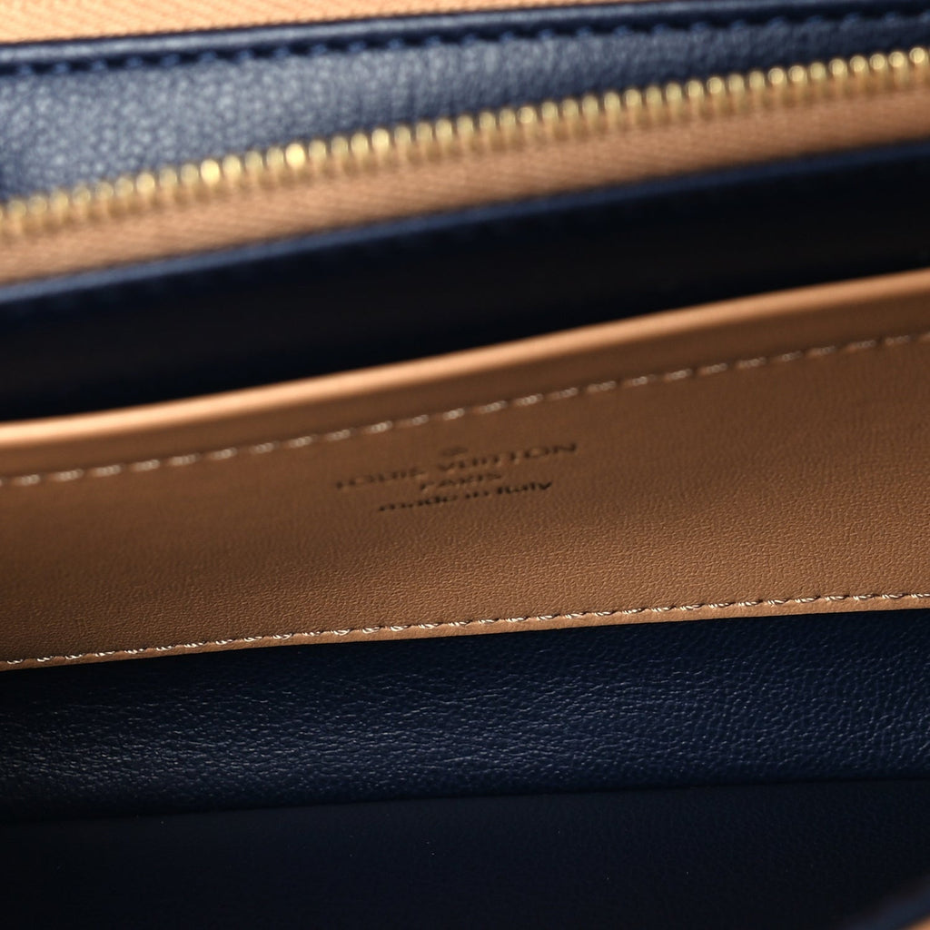 Louis Vuitton Lambskin Embossed Monogram Pochette Coussin Camel
