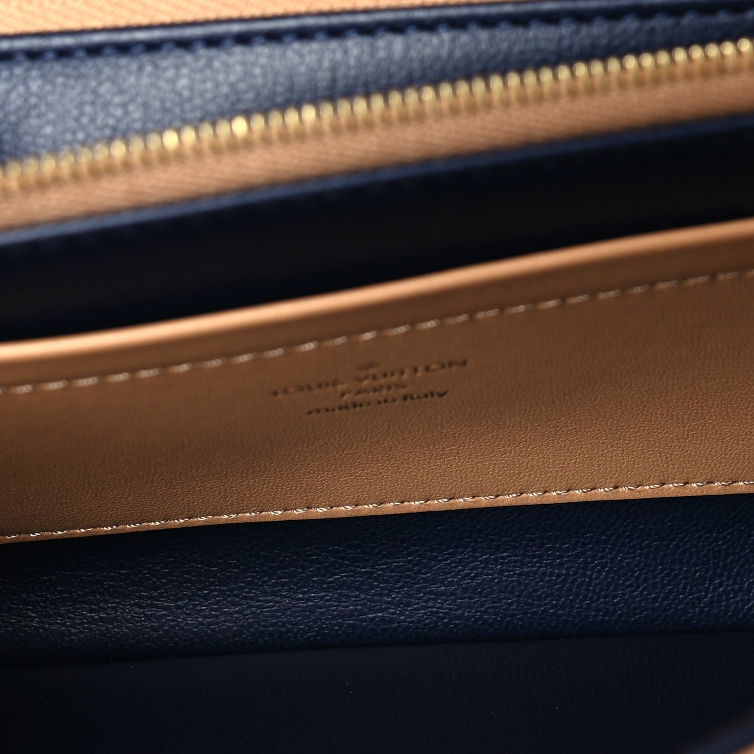 Louis Vuitton Lambskin Embossed Monogram Pochette Coussin Camel