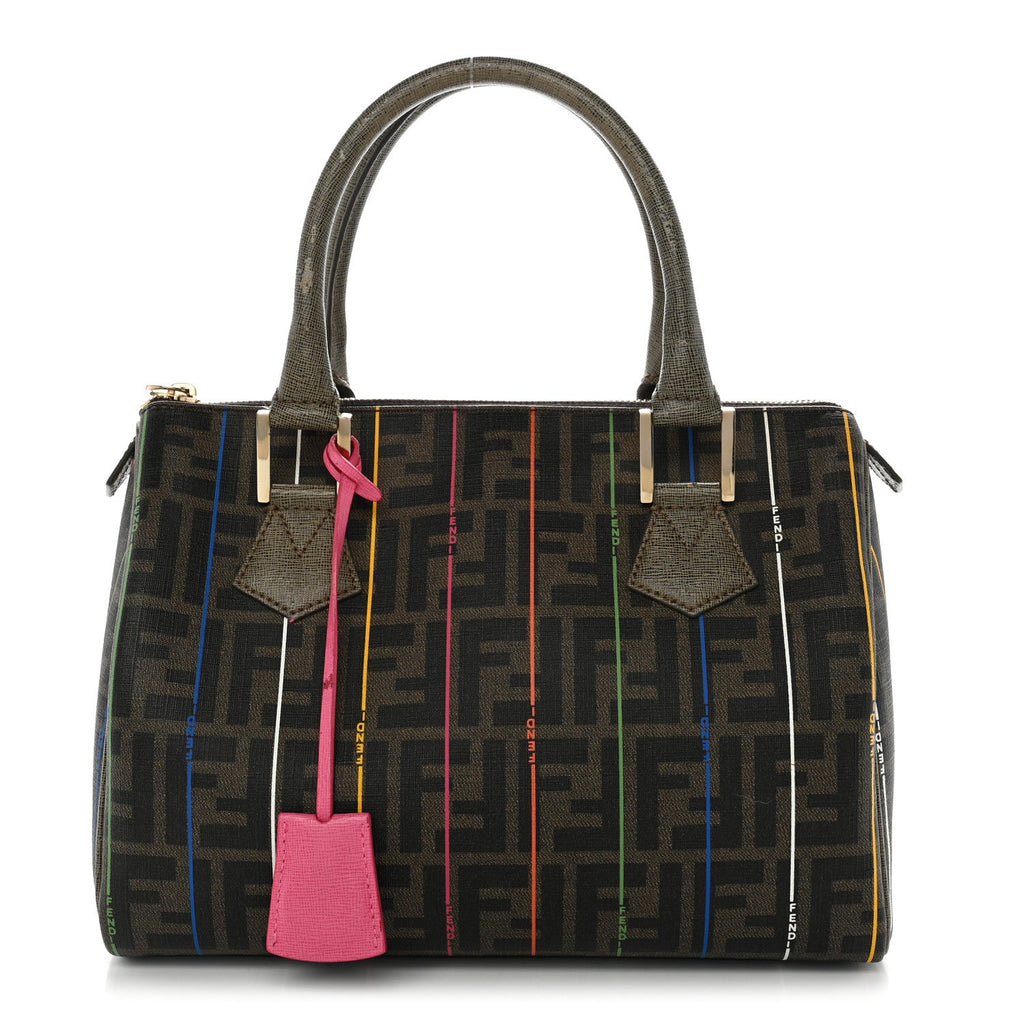 Fendi Zucca Spalmati Striped Boston Tobacco Multicolor