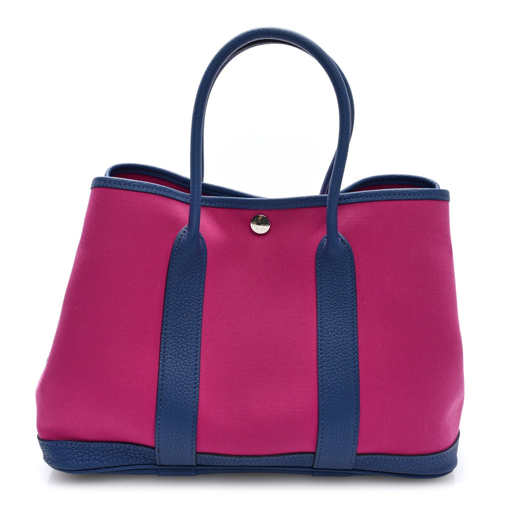 Hermès Toile Officier Negonda Garden Party Tote 30 TPM Magnolia Bleu Agate