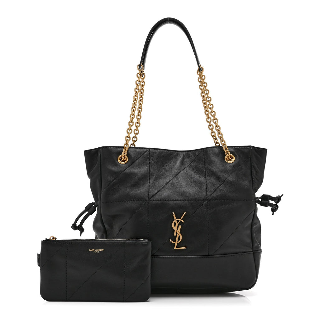 Saint Laurent Lambskin Medium Jamie Shopping Tote Black