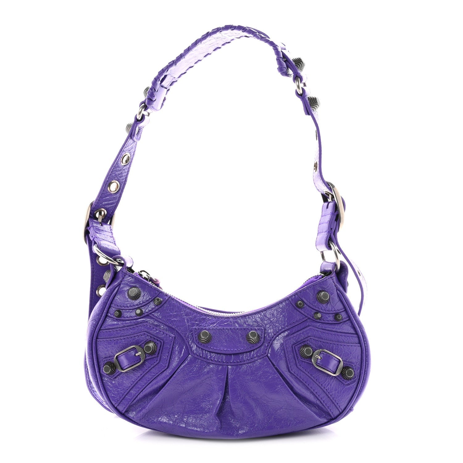 Balenciaga Agneau Arena Le Cagole Shoulder Bag XS Purple
