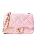 Chanel Pearly Lambskin Pearl Quilted Mini Flap Pink
