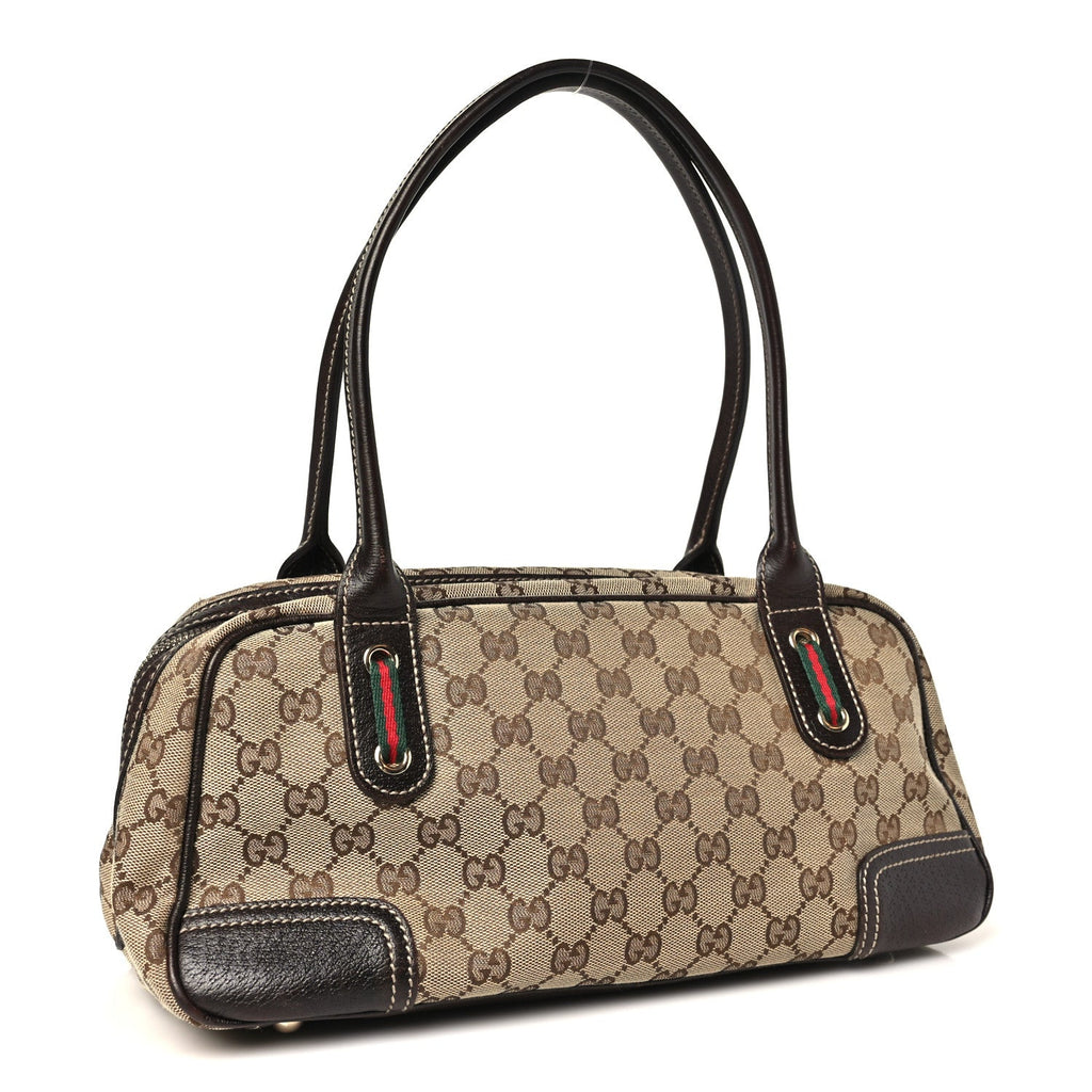 Gucci Monogram Small Princy Satchel Dark Brown