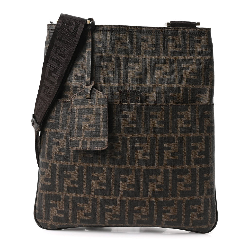 Fendi Zucca Spalmati Messenger Bag Tobacco