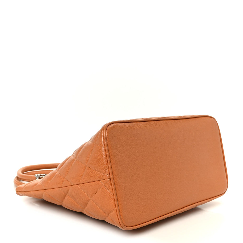 Chanel Caviar Quilted Medallion Tote Orange