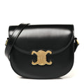 Celine Shiny Calfskin Besace Clea Triomphe Black