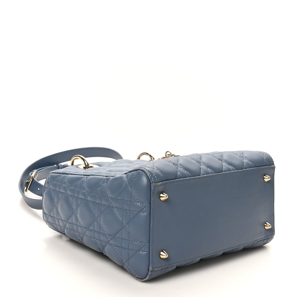 Dior Lambskin Cannage Medium Lady Dior Denim Blue