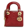 Dior Patent Cannage Mini Lady Dior Red