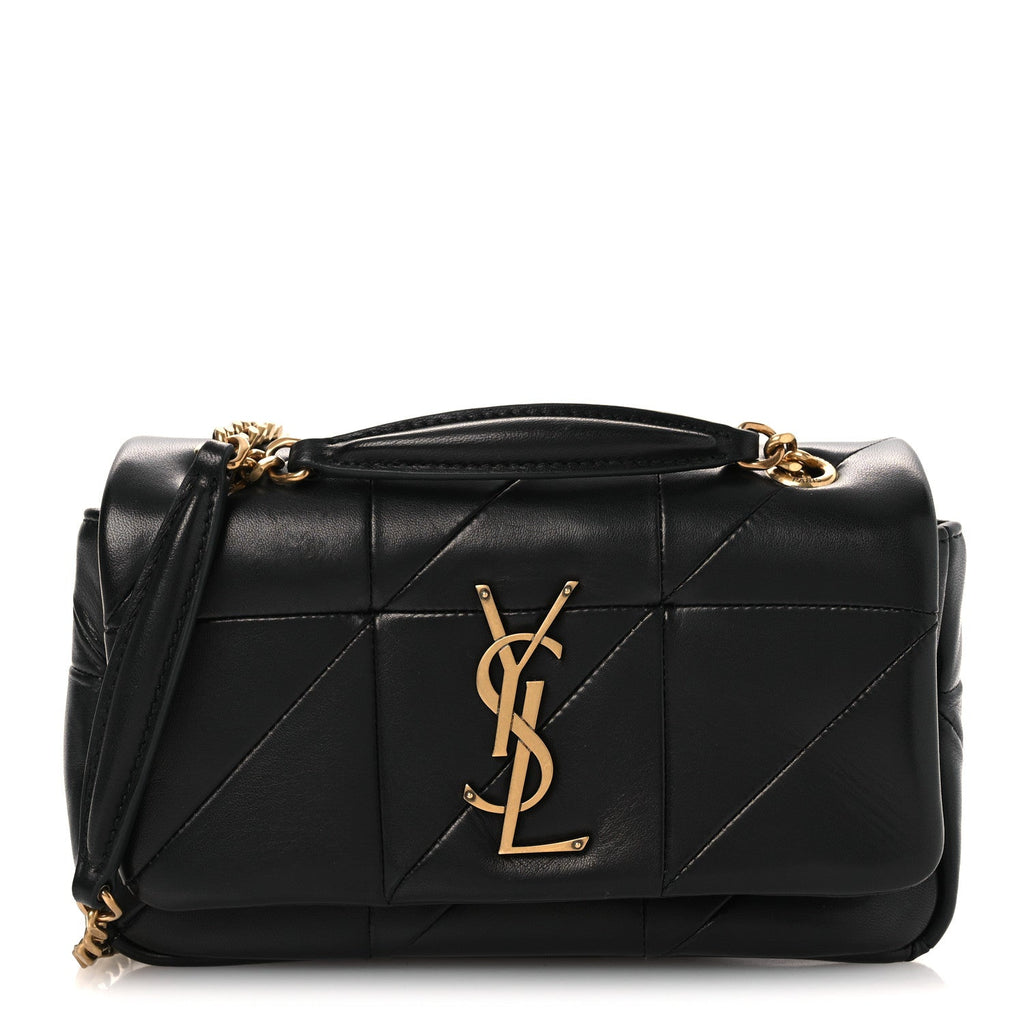 Saint Laurent Lambskin Patchwork Monogram Small Jamie Black