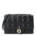 Dior Lambskin Cannage My Dior Top Handle Bag Black