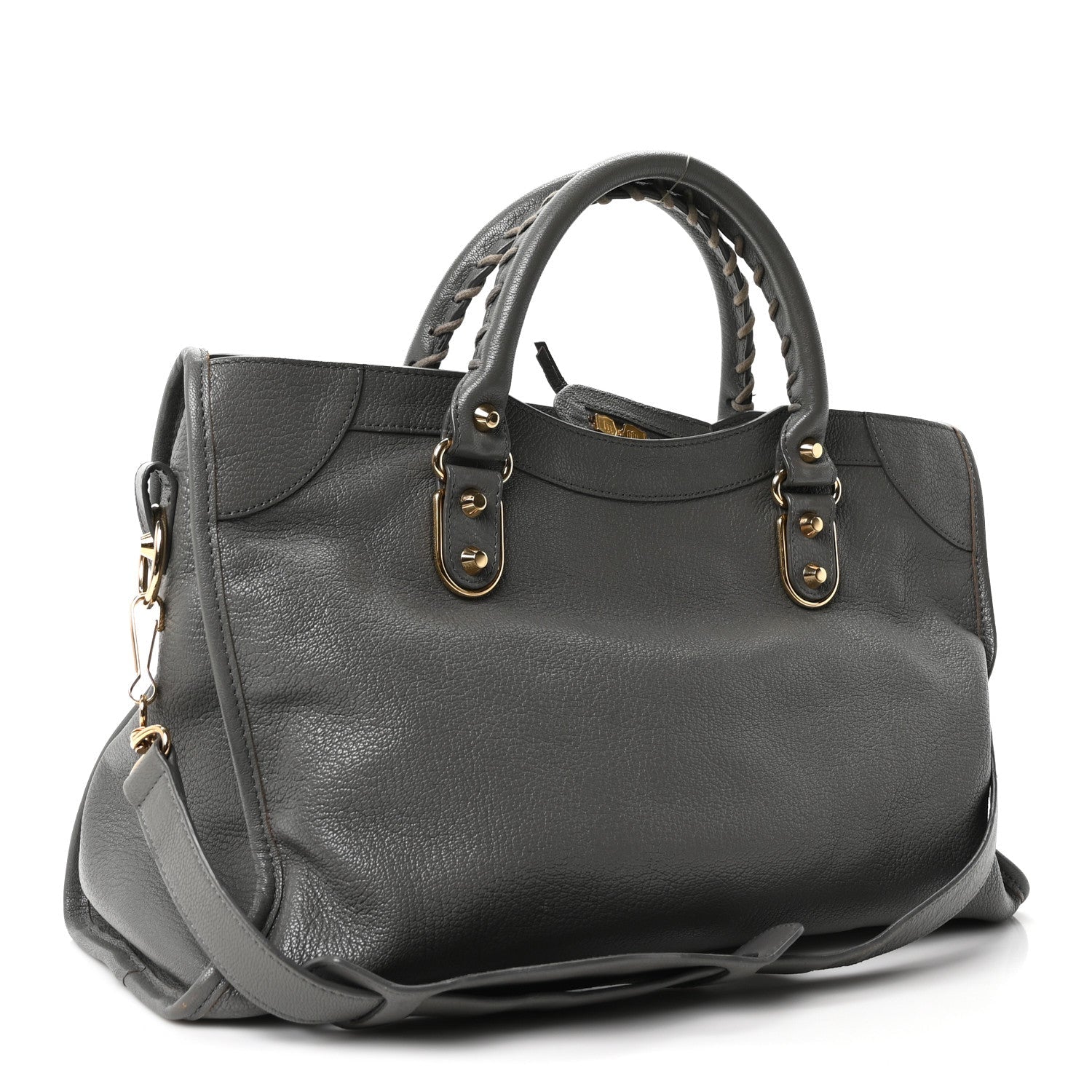 Balenciaga Chevre Gold Metallic Edge Hardware City Gris Acier