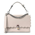 Fendi Vitello Liberty Scalloped Studded Kan I Shoulder Bag Grigio Polvere
