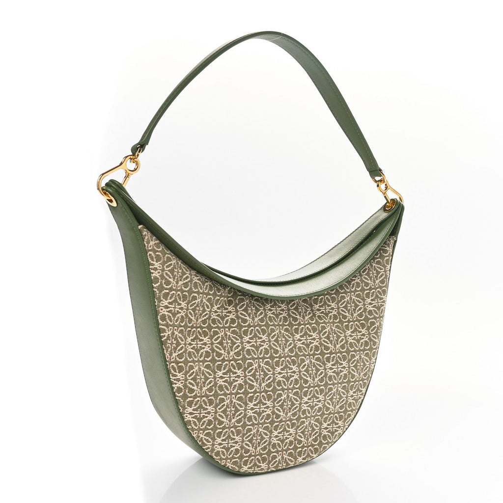 Loewe Jacquard Anagram Calfskin Luna Bag Avocado