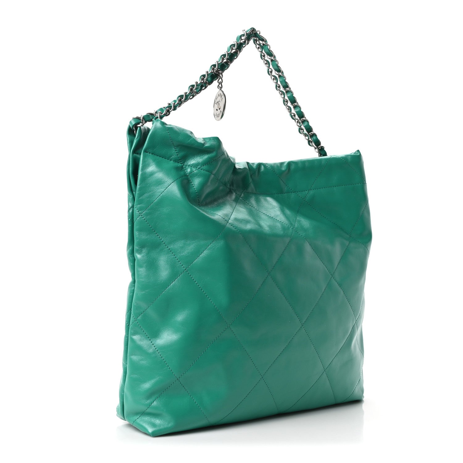 Chanel Shiny Calfskin Quilted Chanel 22 Green