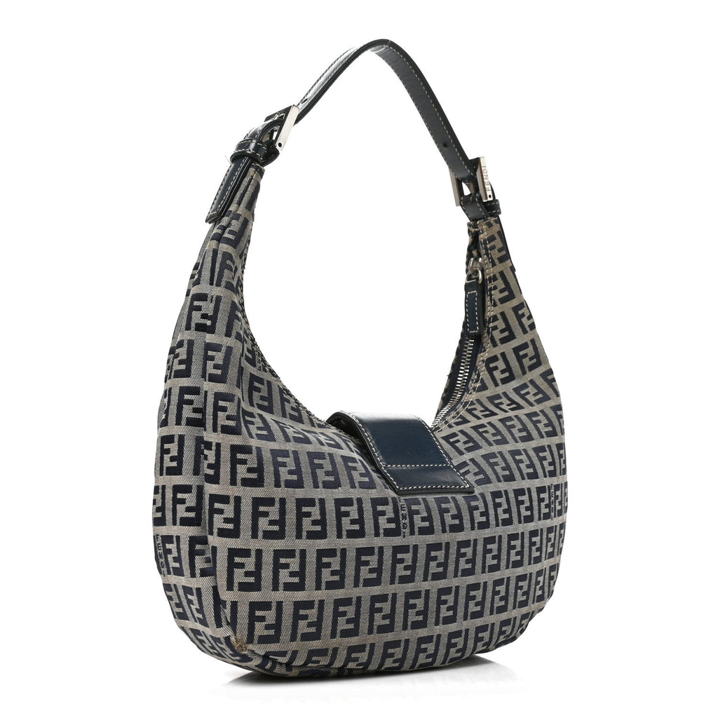 Fendi Zucchino Hobo Navy