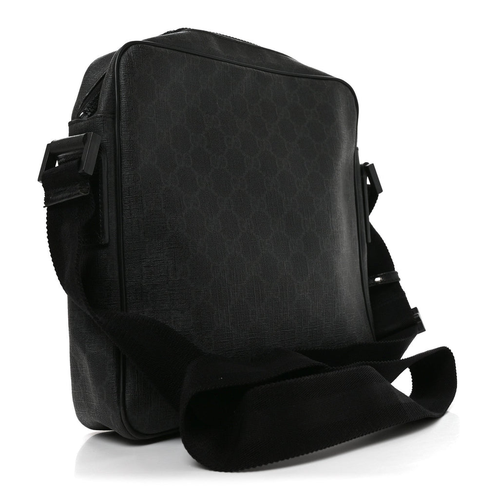 Gucci GG Supreme Monogram Messenger Bag Black Grey