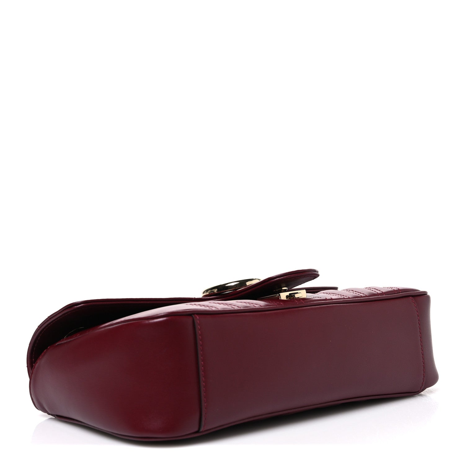 Gucci Lambskin Matelasse Small GG Marmont Shoulder Bag Rosso Ancora