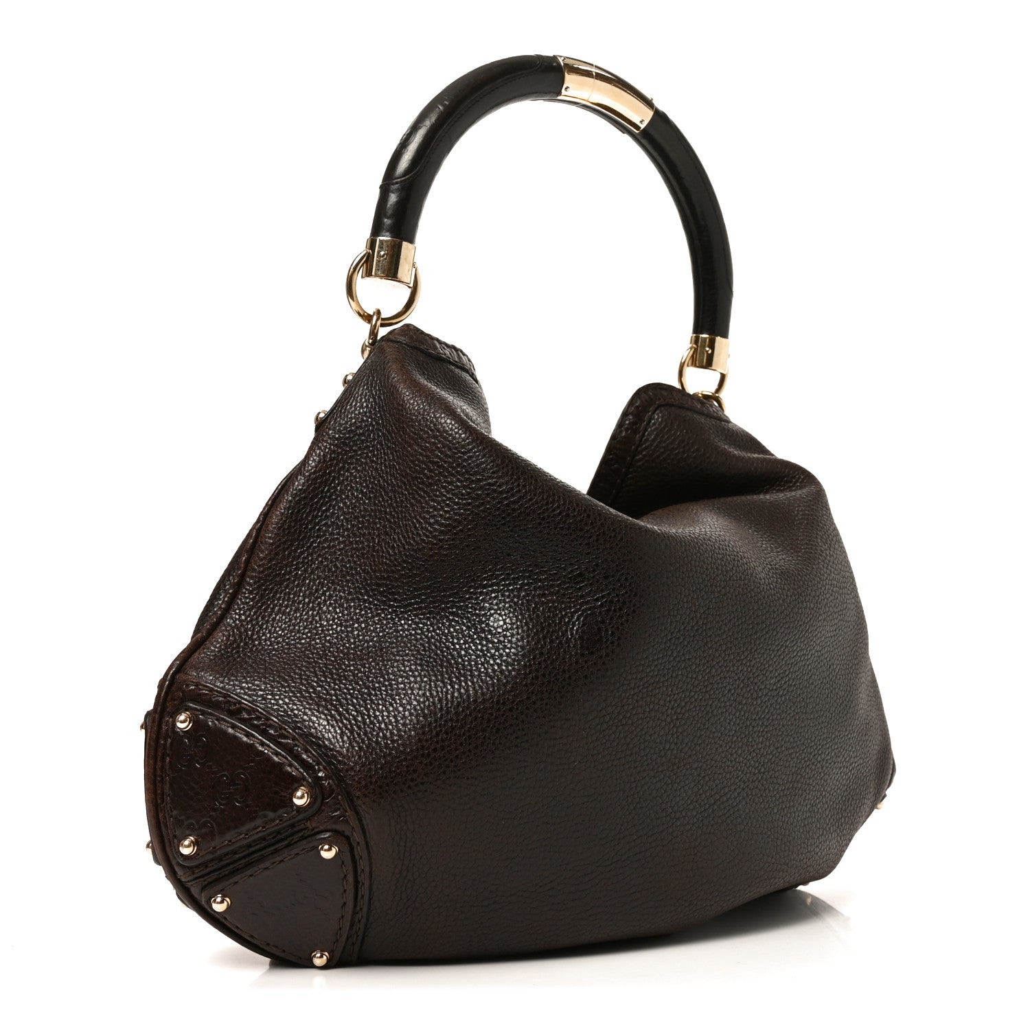 Gucci Calfskin Guccissima Large Indy Top Handle Hobo Brown