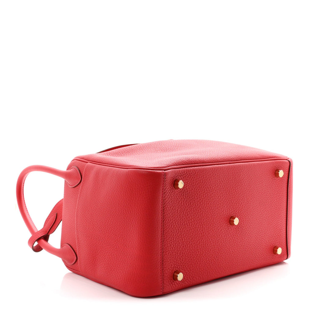 Hermès Taurillon Clemence Lindy 30 Rouge Casaque