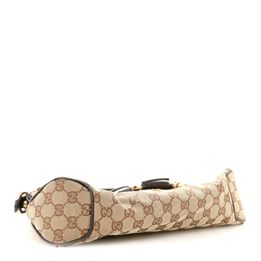 Gucci Monogram Horsebit Chain Flap Shoulder Bag Brown