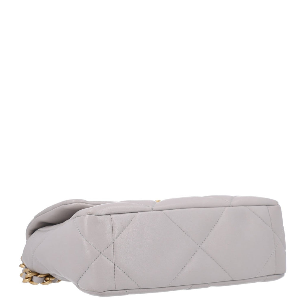Chanel Lambskin Quilted Medium Chanel 19 Flap Grey
