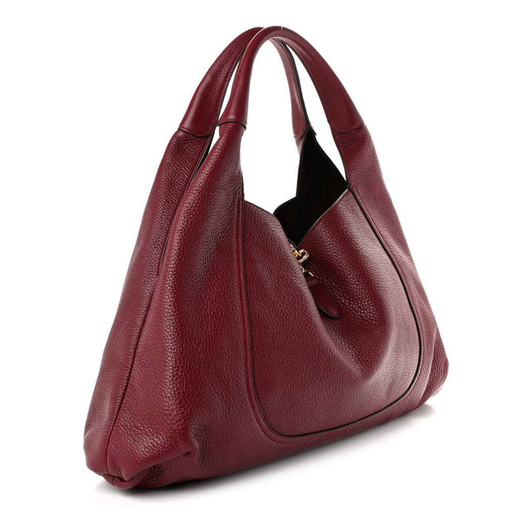 Gucci Grained Calfskin Softbit Maxi Shoulder Bag Rosso Ancora Red