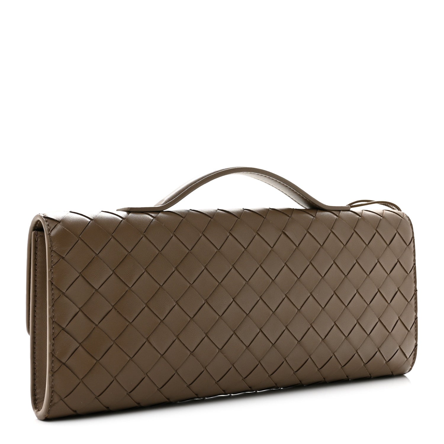 Bottega Veneta Nappa Intrecciato Long Andiamo Top Handle Clutch Pinecone