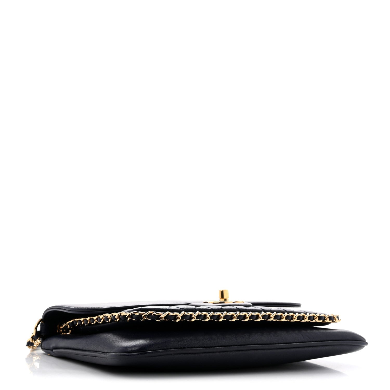 Chanel Lambskin Quilted Large CC Unchained Crossbody Navy