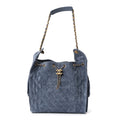Chanel Suede Quilted Medium Chanel 25 Handbag Blue