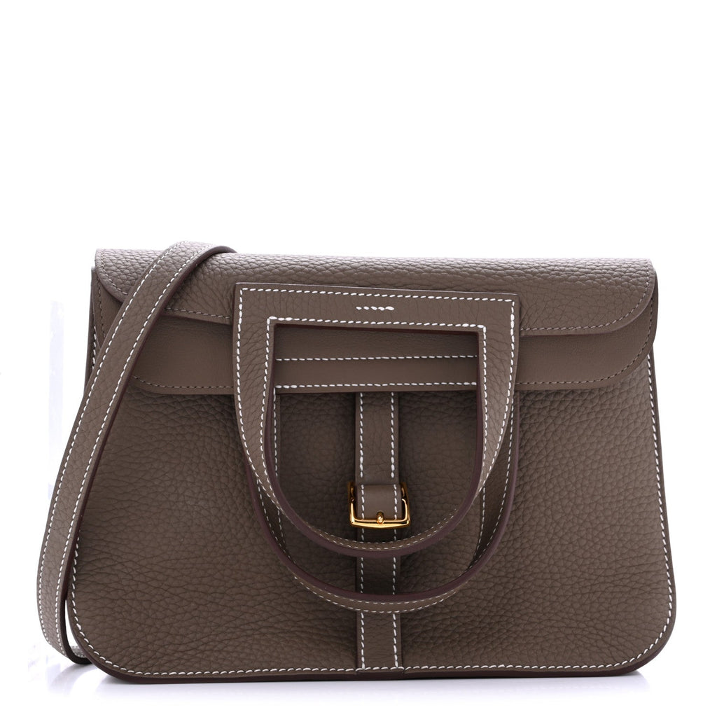Hermès Taurillon Clemence Halzan 25 Etoupe