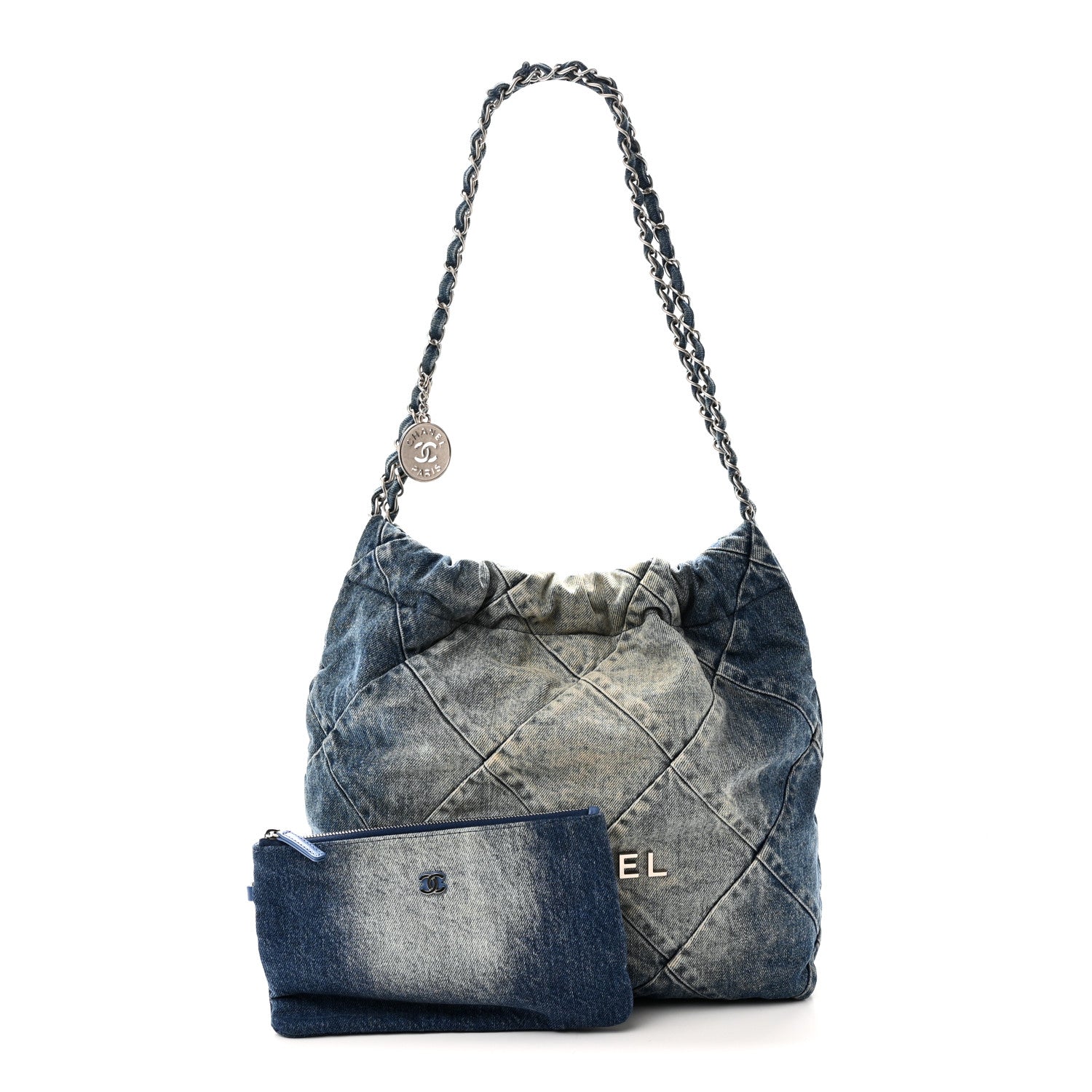 Chanel Denim Quilted Small Chanel 22 Blue
