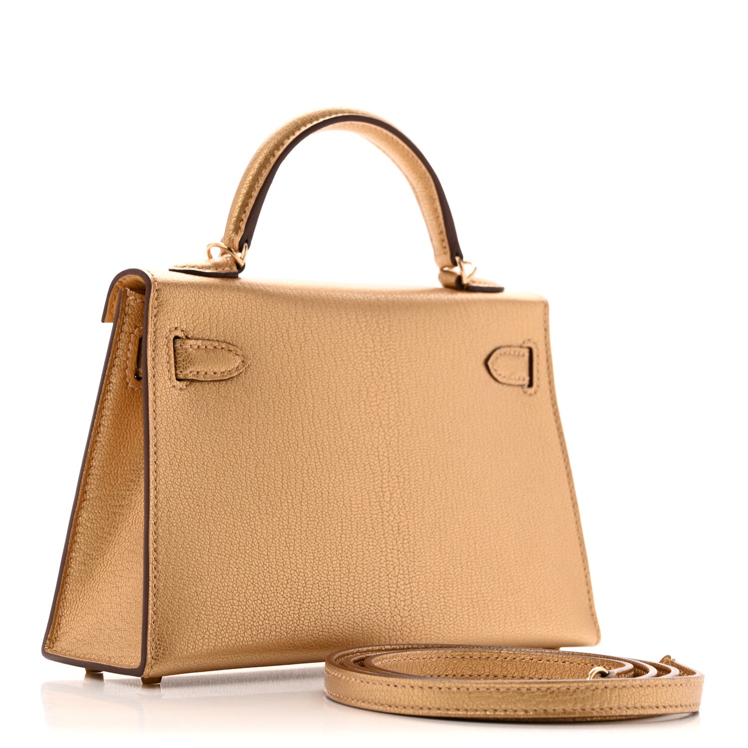 Hermès Metallic Chevre Chamkilight Mini Kelly Sellier 20 – Doré