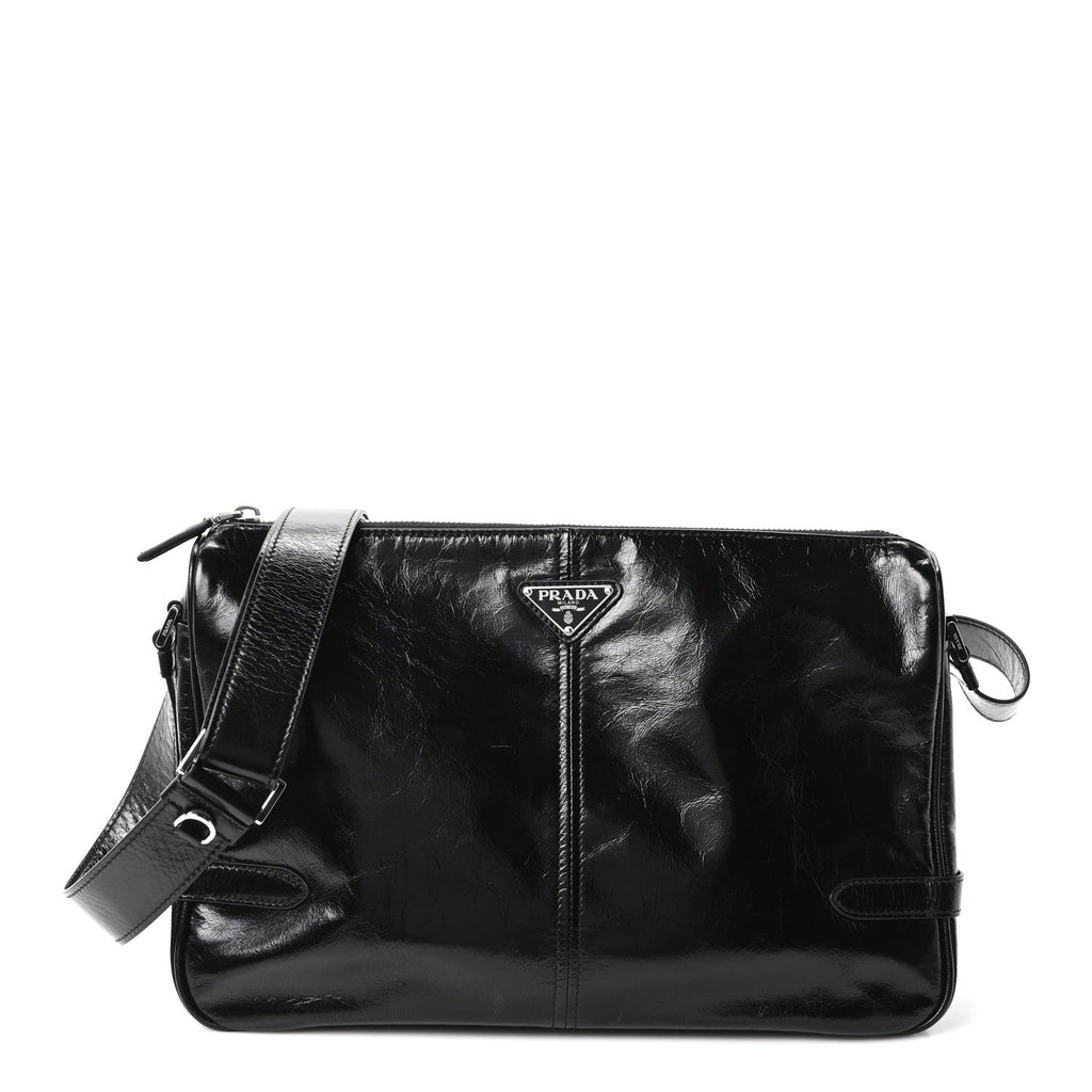 Prada Vitello Shine Shoulder Bag Black
