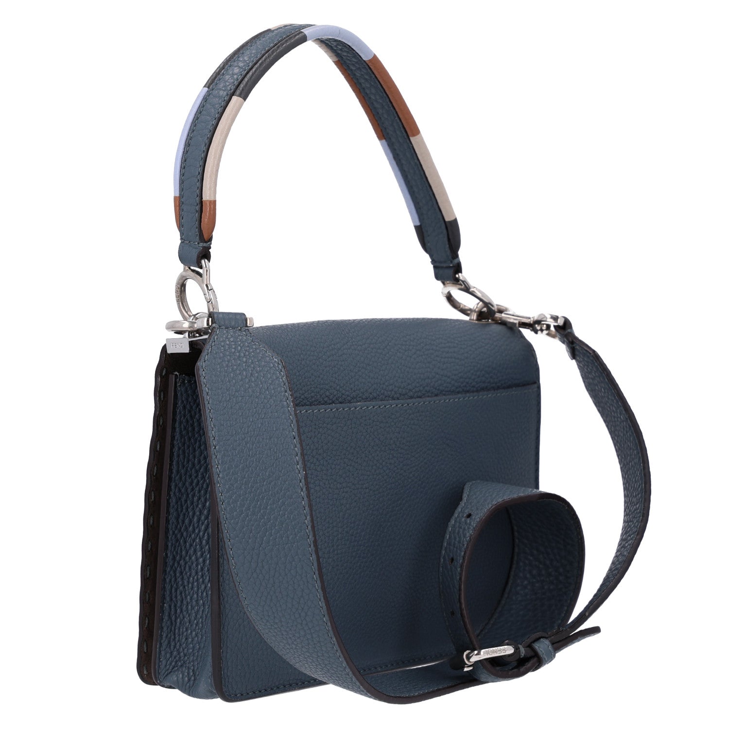 Fendi Cuoio Romano Selleria Piping Messenger Bag Tempesta Multicolor