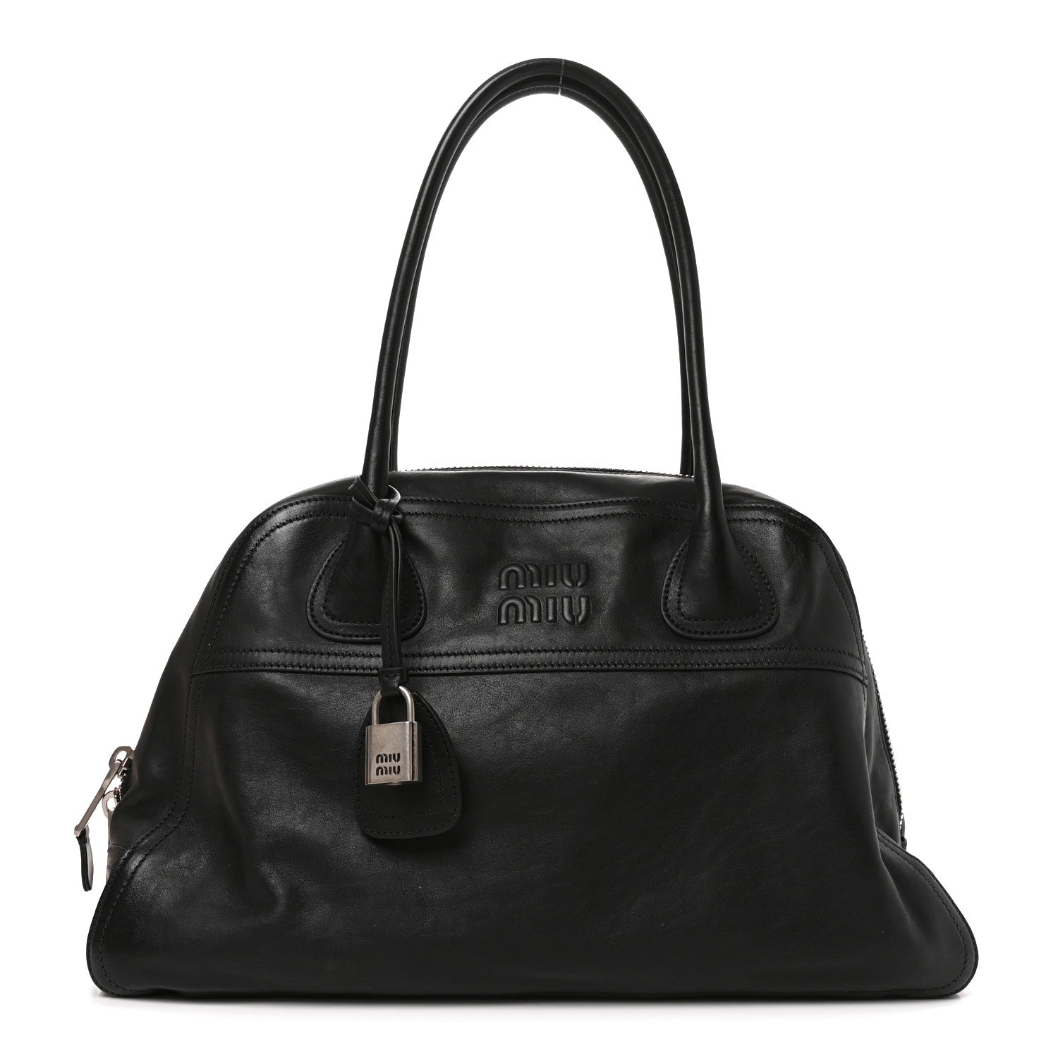Miu Miu Nappa Medium Vivant Bag Black