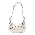 Balenciaga Agneau Arena Le Cagole Shoulder Bag XS Optic White
