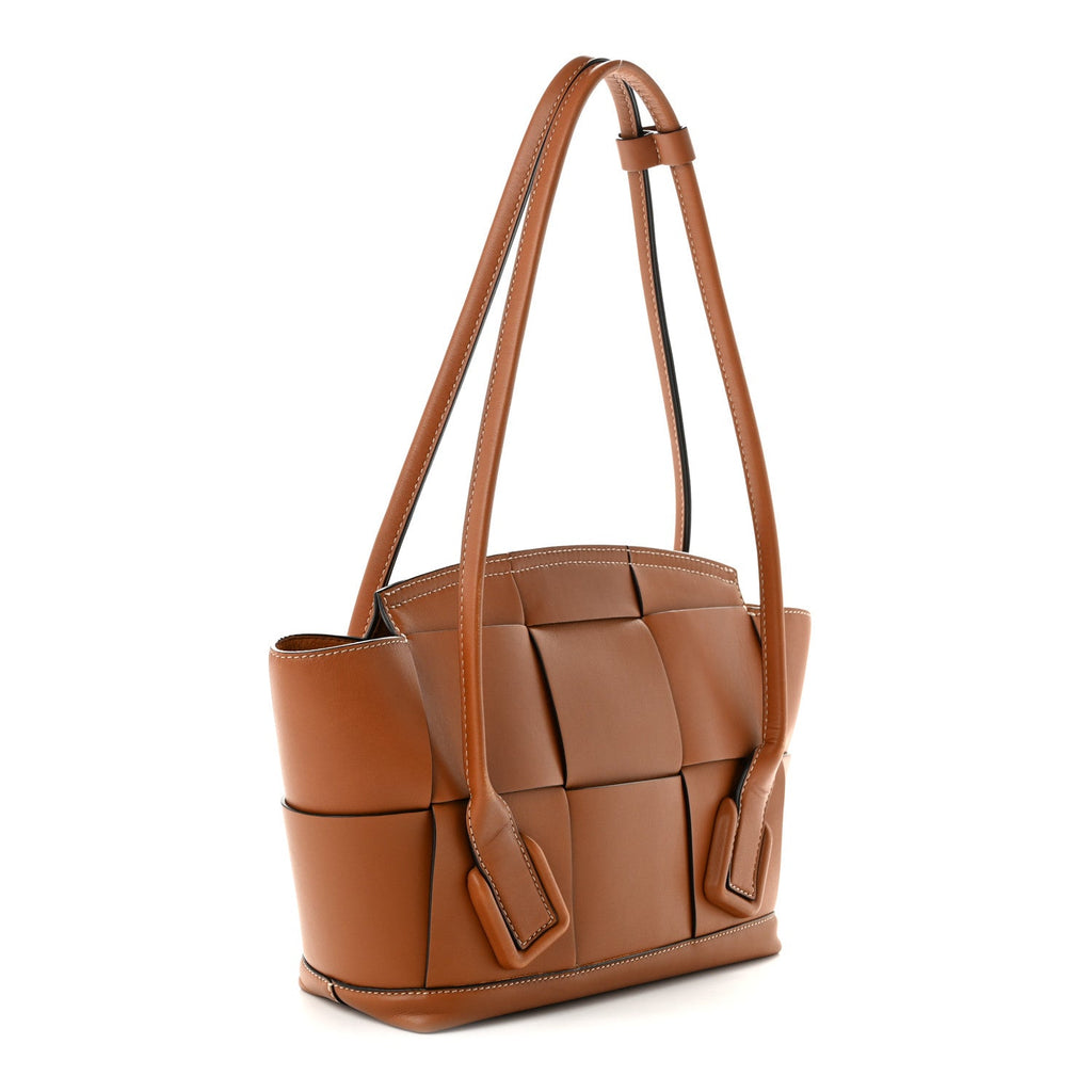 Bottega Veneta French Calfskin Maxi Intrecciato Small Arco Wood