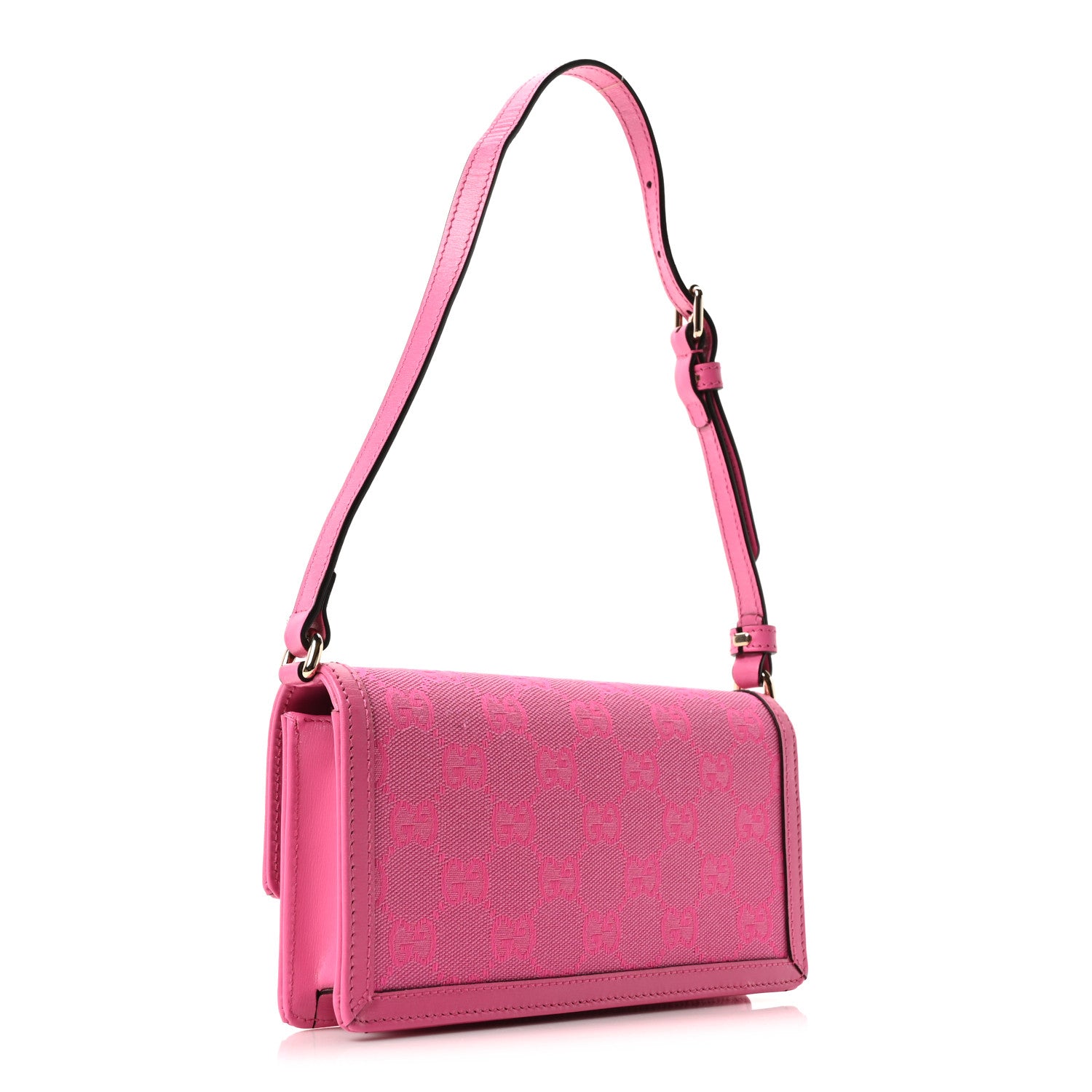Gucci GG Monogram Scratch Lux Calfskin Mini Luce Shoulder Bag Blossom Rose Dark Blossom