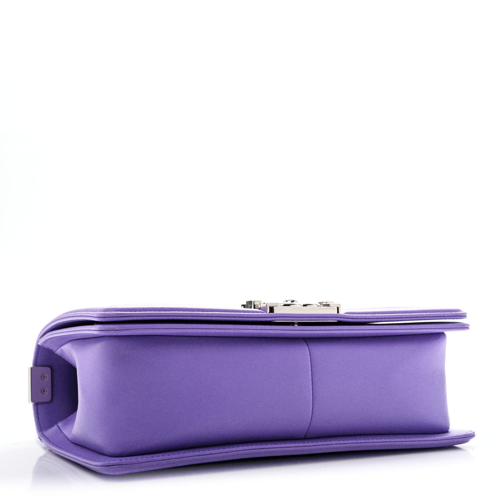 Chanel Calfskin Quilted Medium Boy Flap Purple