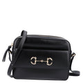 Gucci Textured Calfskin Small Horsebit 1955 Shoulder Bag Black