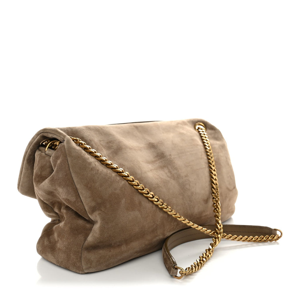 Saint Laurent Suede Large Calypso Dry Grain