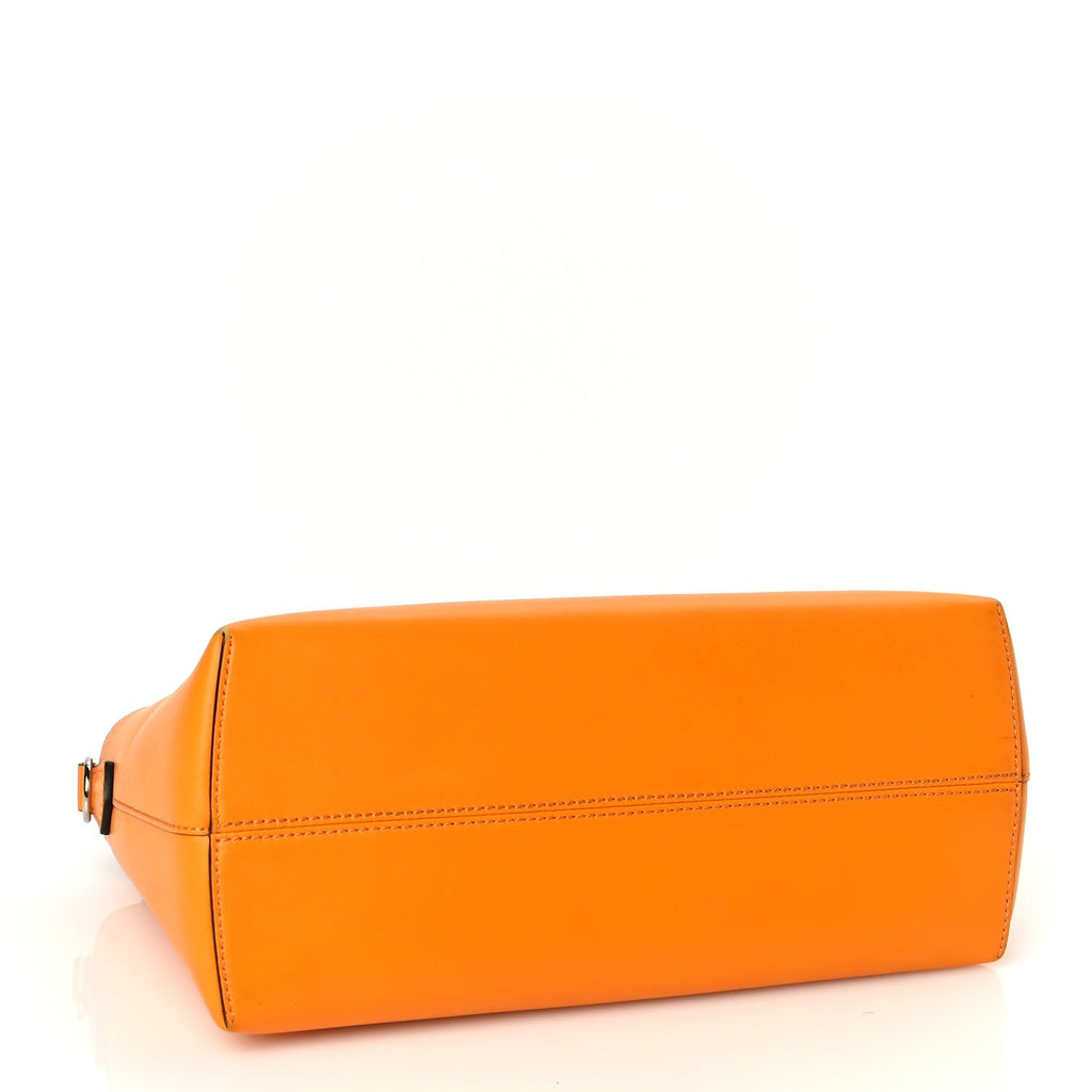 Fendi Vitello King Logo Embossed Medium By The Way Boston Bag Clementine
